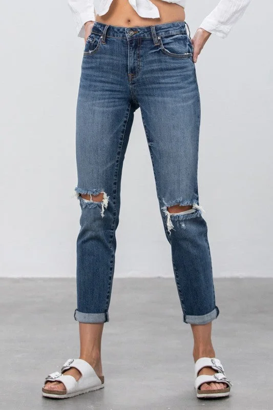 Value Deals Ripped Boyfriend Jeans