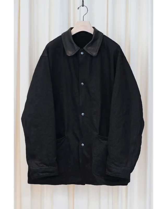 Weekend Offers That Tempt デニム/レザー ワークジャケット BLACK