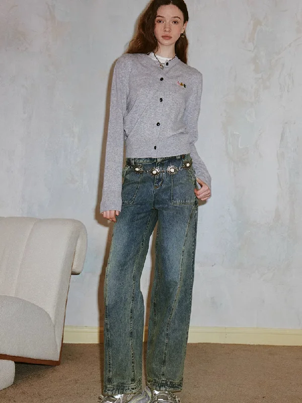 Weekend Bargains Just for You Washed straight jeans【s0000006410】