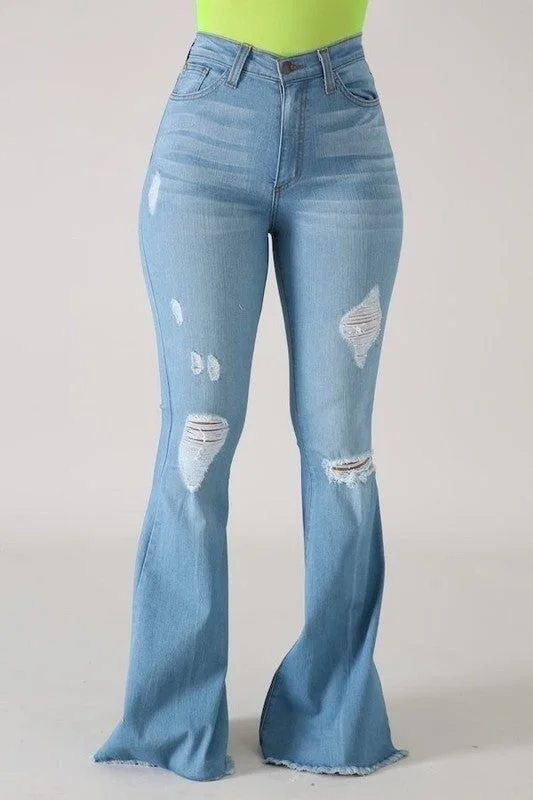Deep Savings Skylar Flare Denim jean in Light Wash