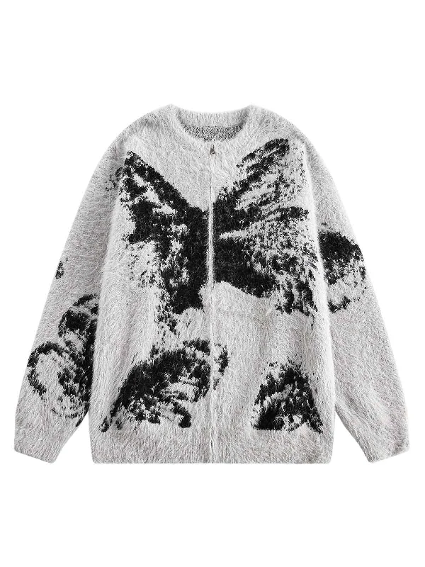 Crazy Deal Thesupermade Butterfly Cardigan Zip Up Sweater
