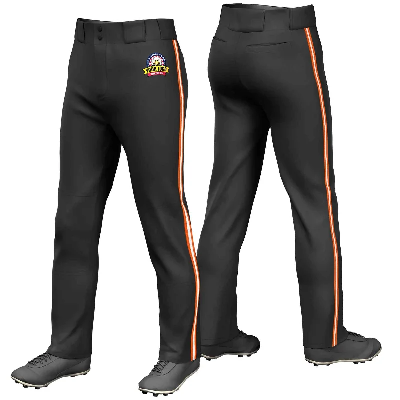 Exclusive Savings Custom Black Orange White-Orange Classic Fit Stretch Practice Loose-fit Baseball Pants Exclusive Savings Custom Black Orange White-Orange Classic Fit Stretch Practice Loose-fit Baseball Pants