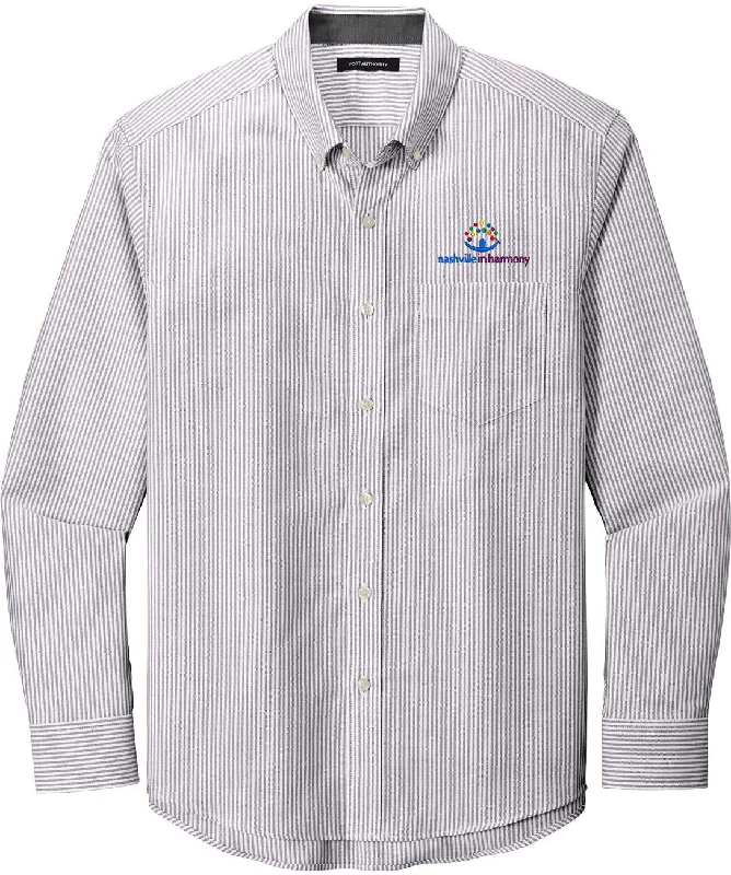 Bonus Offer Port Authority SuperPro Oxford Stripe Shirt