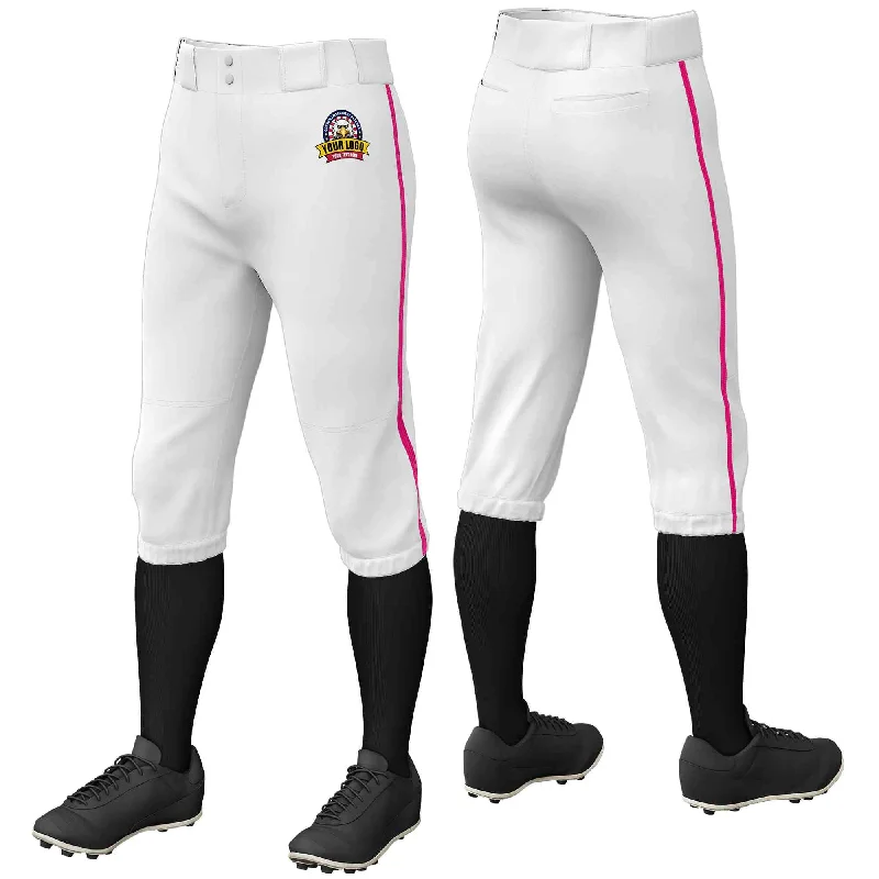 Midnight Madness Custom White Pink Classic Fit Stretch Practice Knickers Baseball Pants Midnight Madness Custom White Pink Classic Fit Stretch Practice Knickers Baseball Pants