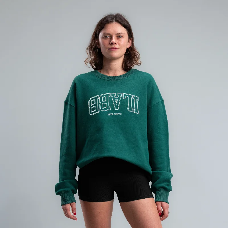 Savings Galore Varsity Block Crew Unisex MOSS