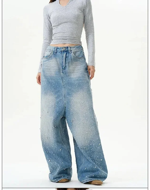 Super Sale Paint Splash & Diamond Pattern Jeans