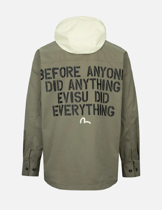 Weekend Savings Galore Seagull and Slogan Print Hooded Mock 2-in-1 Jacket