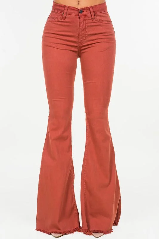Friends and Family Sale Bell Bottom Jean in Rust- Inseam 32