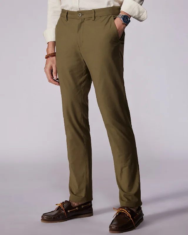 Warehouse Sale Aerofit 4-Way Stretch Smart Pants - Olive
