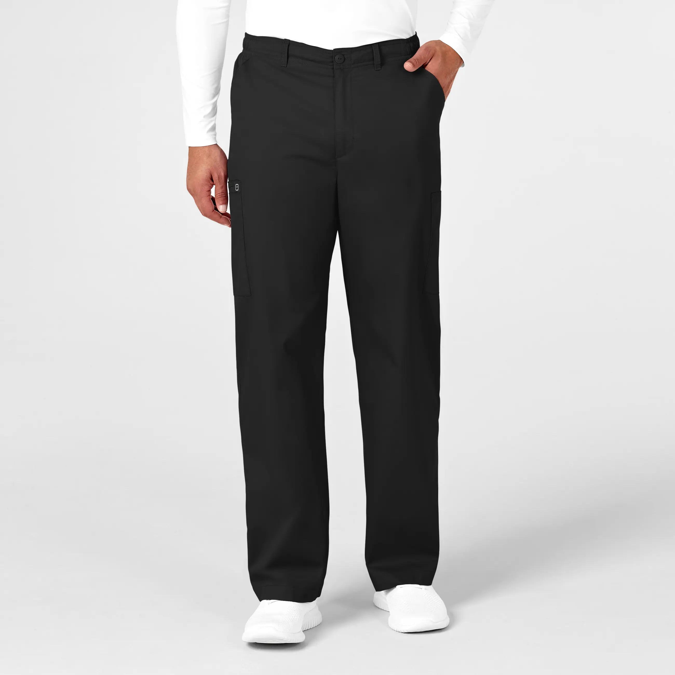 Limited Availability Wink Men's WonderWORK Cargo Scrub Pant - Black