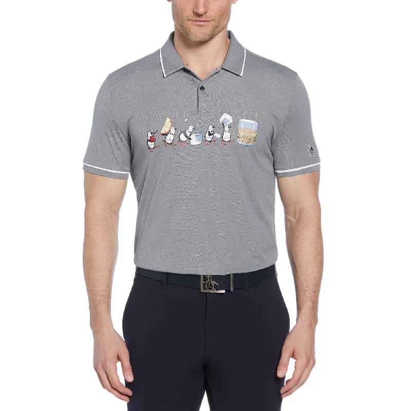 Flash Deal Barback Pete Printed Golf Polo Shirt In Black Iris