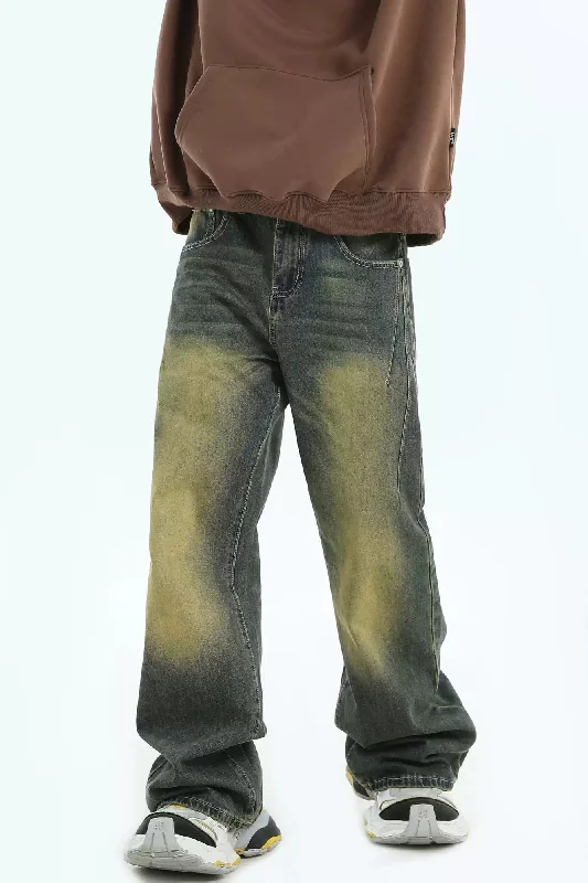 Final Clearance Yellow Fade Bootcut Jeans