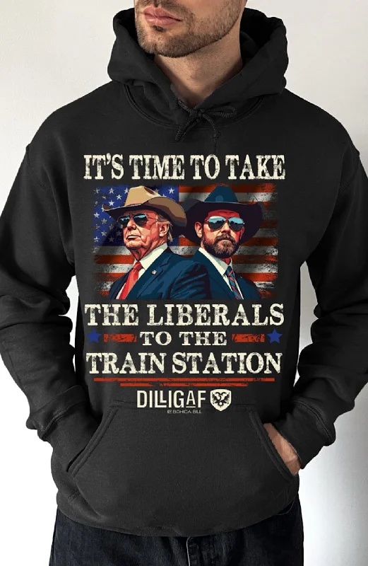 Hurry In Train Station Pullover Hoodie