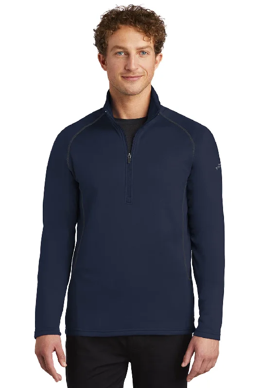 Deal of the Week Eddie Bauer Mens Smooth Fleece 1/4 Zip Sweatshirt - River Navy Blue - Closeout