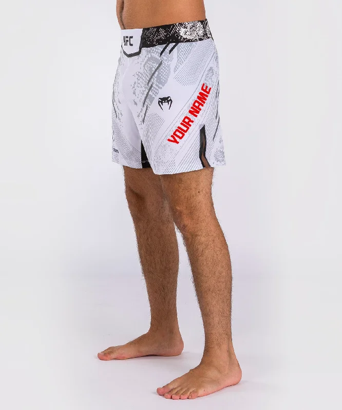 Daily Deals UFC Adrenaline by Venum Personalized Authentic Fight Night Men's Fight Short - Short Fit - White Daily Deals UFC Adrenaline by Venum Personalized Authentic Fight Night Men's Fight Short - Short Fit - White