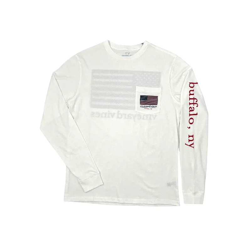 Limited Availability Vineyard Vines Buffalo, NY With American Flag Long Sleeve Shirt