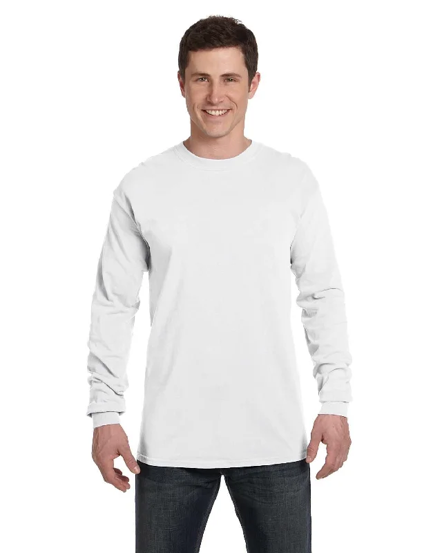 Savings Soar This Weekend Comfort Colors Garment-Dyed Long Sleeve T-Shirt | White