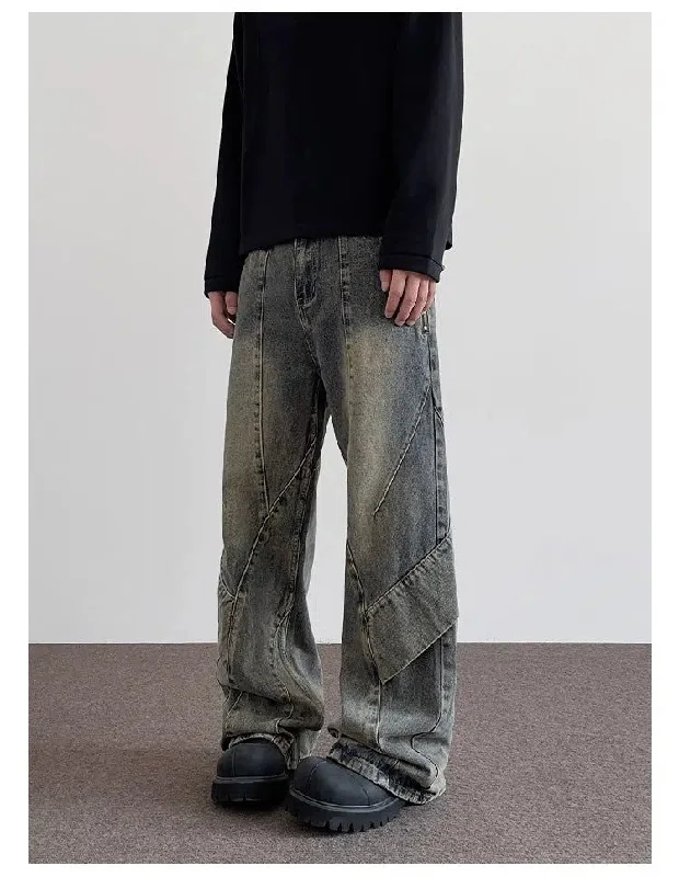 Major Deal Distressed Stitched Detail Jeans