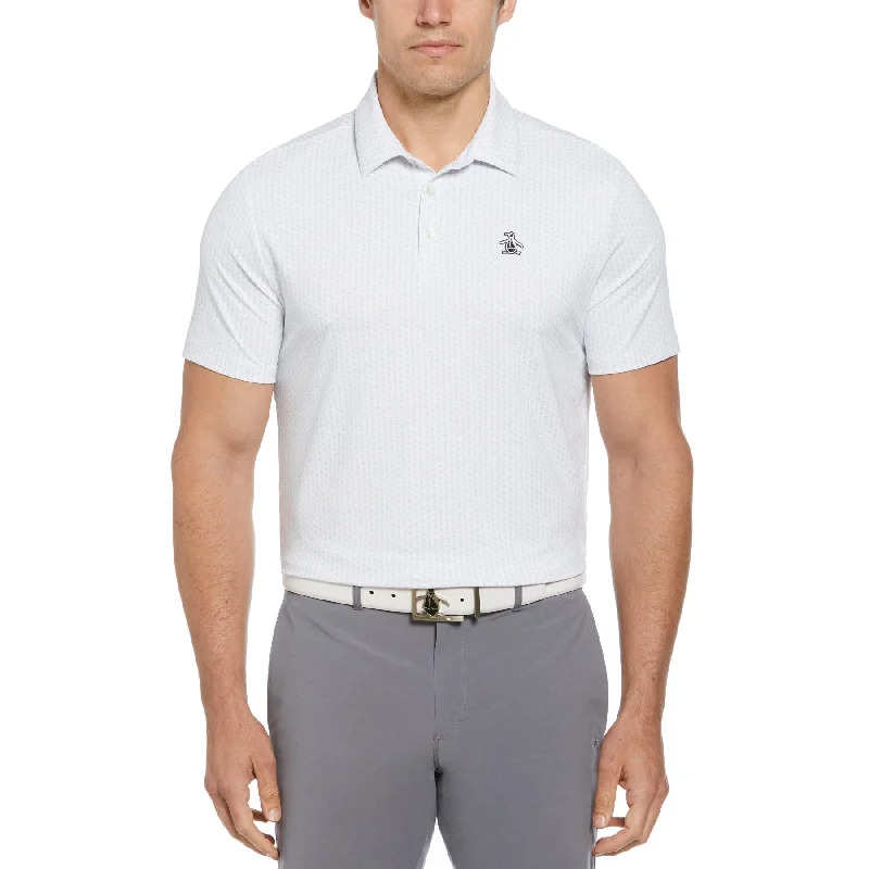 Don't Delay Allover Pete Print Short Sleeve Golf Polo Shirt In Bright White