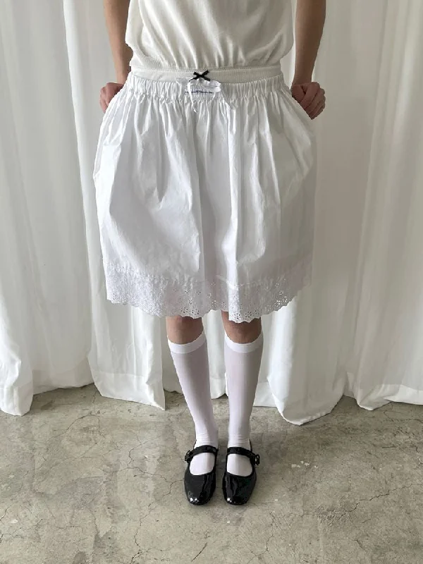 Can't Miss Elastic Waist Lace Hem Half Skirt【s0000007453】
