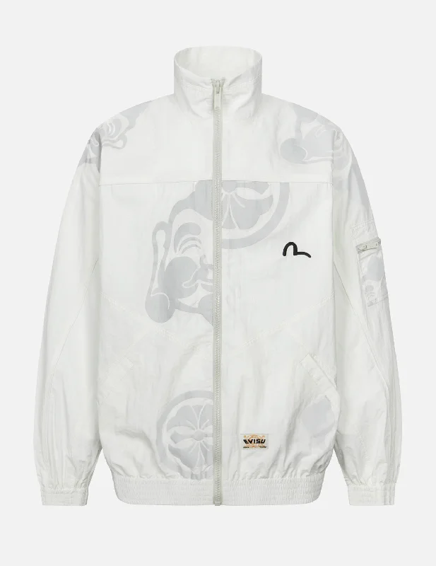 Weekend Savings Spectacle Multi Godhead and Kamon Reflective Print Loose Fit Windbreaker Weekend Savings Spectacle Multi Godhead and Kamon Reflective Print Loose Fit Windbreaker
