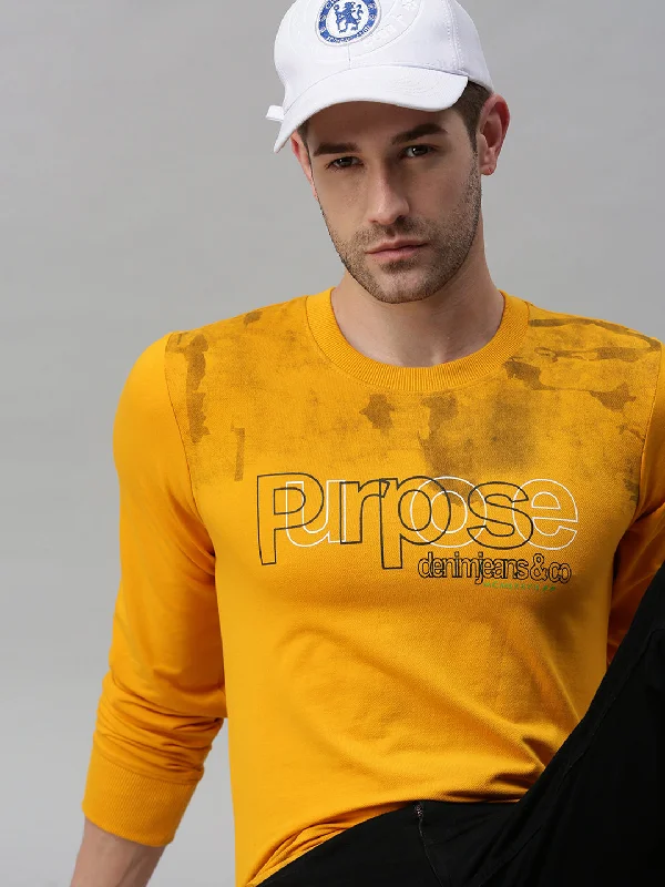 Fantastic Savings Men Printed Yellow Sweatshirt