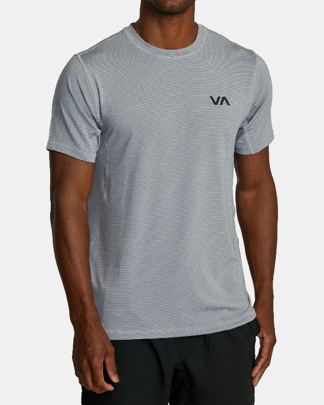 Incredible Offers Sport Vent Stripe Technical Short Sleeve Top - Chalk Stripe