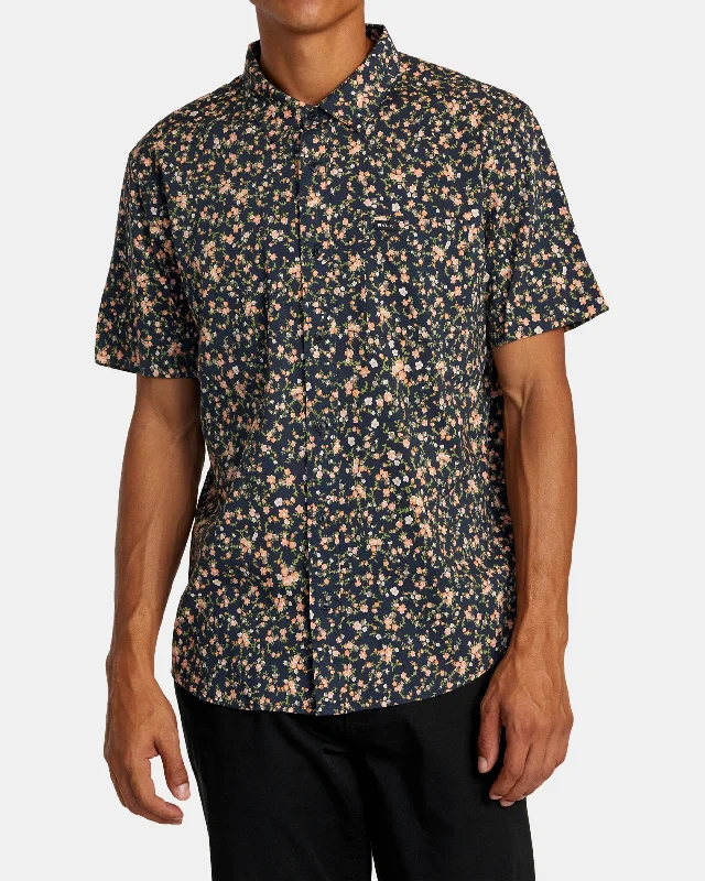 Weekend Savings Sensation Botanical Short Sleeve Shirt - Navy Marine