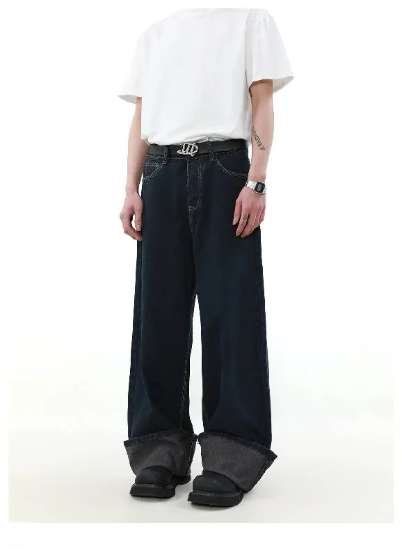 Discount Extravaganza Stitched Detail Wide Jeans