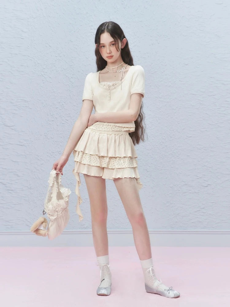 Extra Savings High waist short culottes【s0000007423】