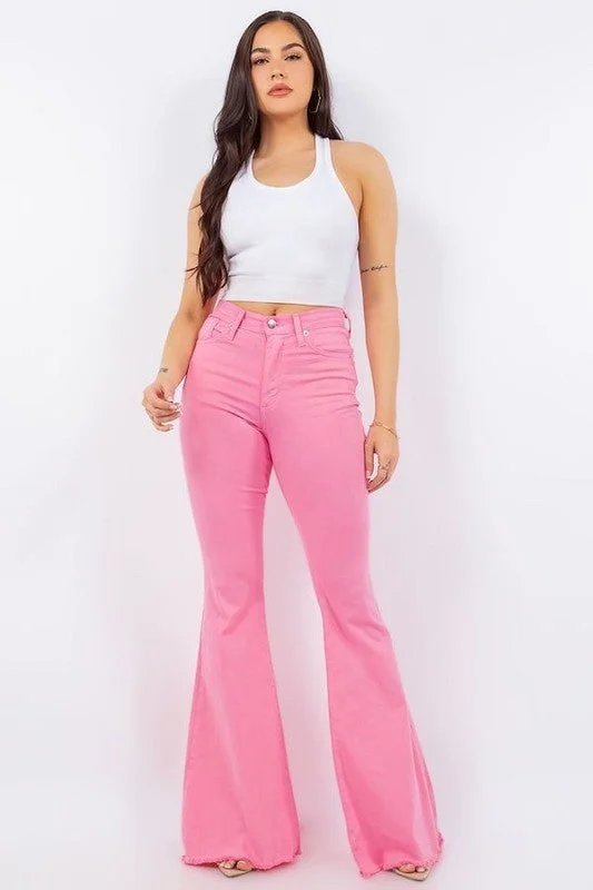 Weekend Savings Spectacular Bell Bottom Jean in Pink - Inseam 30"