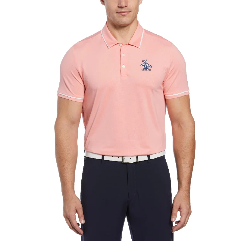 While Supplies Last Pete Tipped Golf Polo Shirt In Strawberry Pink
