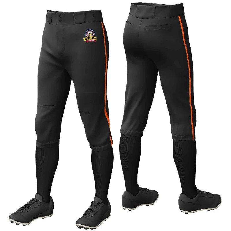 Midnight Sale Custom Black Orange Classic Fit Stretch Practice Knickers Baseball Pants Midnight Sale Custom Black Orange Classic Fit Stretch Practice Knickers Baseball Pants