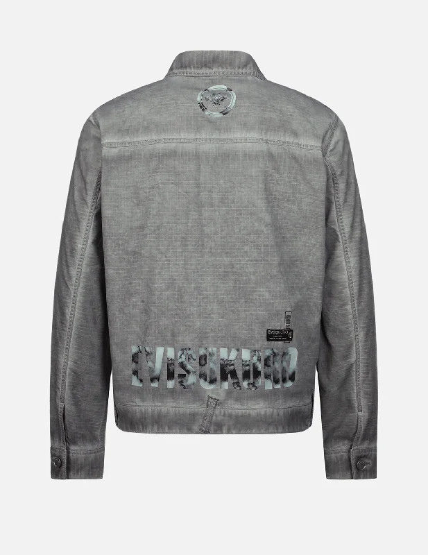 Don't Miss Logo Print Garment Dye Jacket