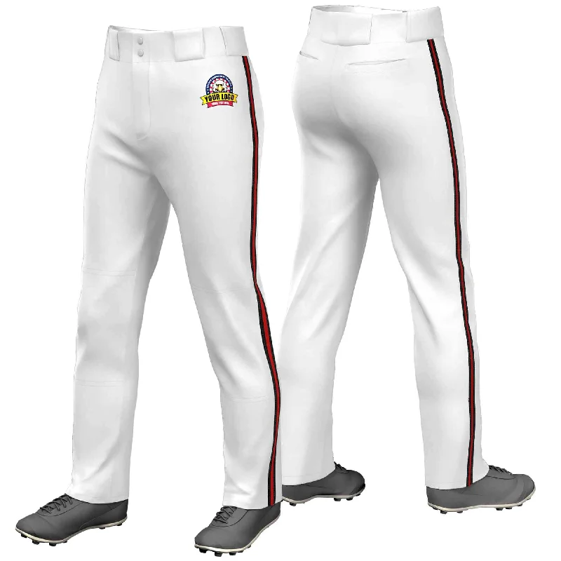 Weekend Discounts to Delight Custom White Black Red-Black Classic Fit Stretch Practice Loose-fit Baseball Pants Weekend Discounts to Delight Custom White Black Red-Black Classic Fit Stretch Practice Loose-fit Baseball Pants