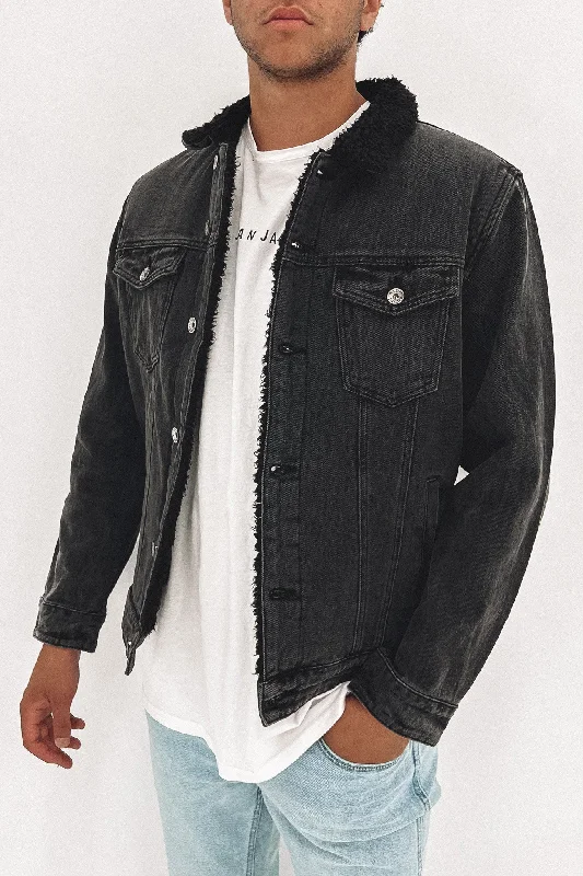 Weekend Bargains to Snag Jefe Sherpa Jacket Washed Black