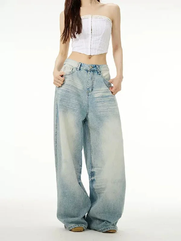 Weekend Bargains Just for You Oversized Light Washed Jeans