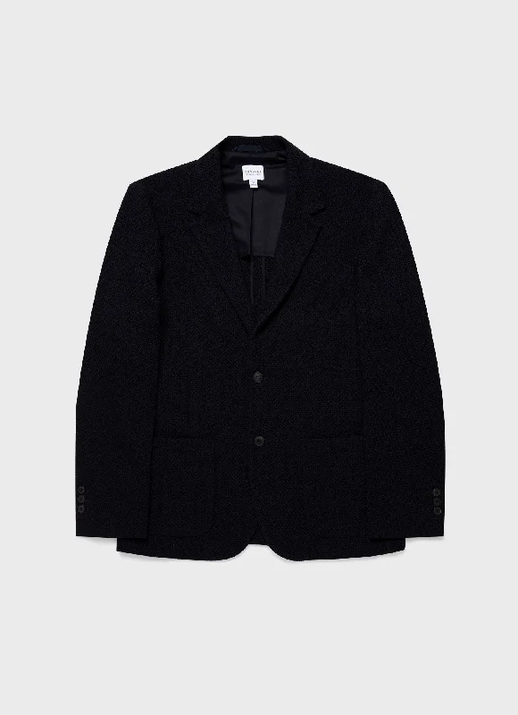 Price Break Men's Heavy Wool Jersey Blazer in Navy