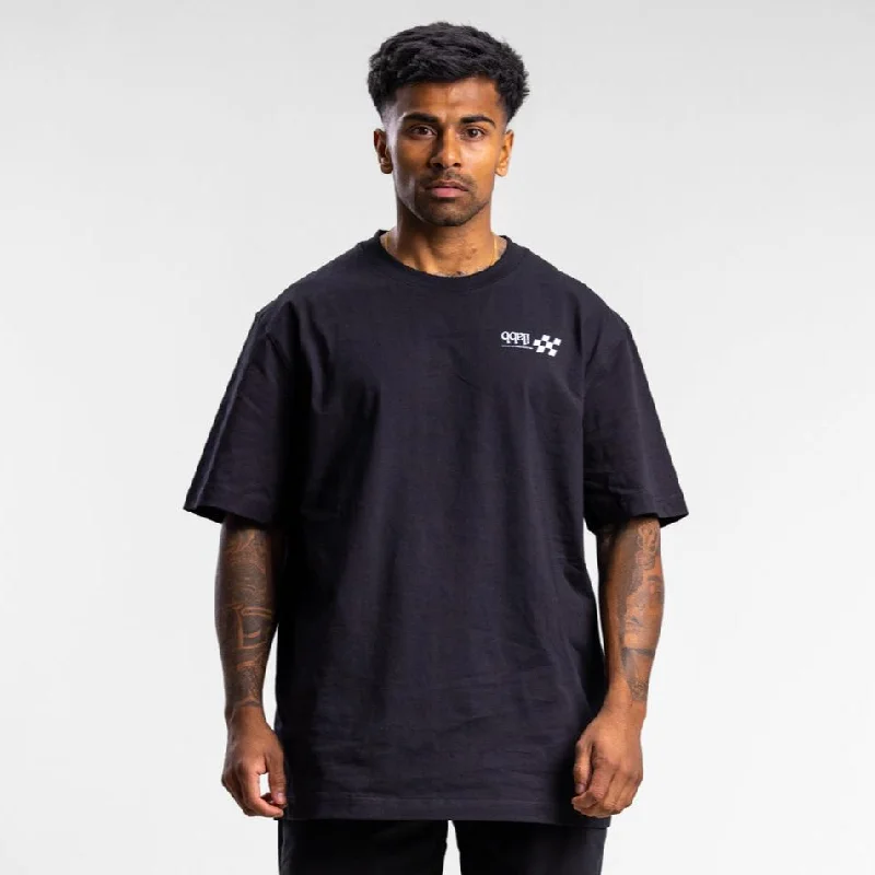 Act Fast Checkered Box Block Tee Unisex BLACK