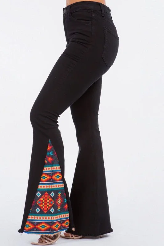 Limited Edition Bell Bottom Jean Native Print
