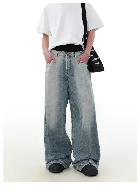 Weekend Flash Sale Washed Inverted Straight Jeans