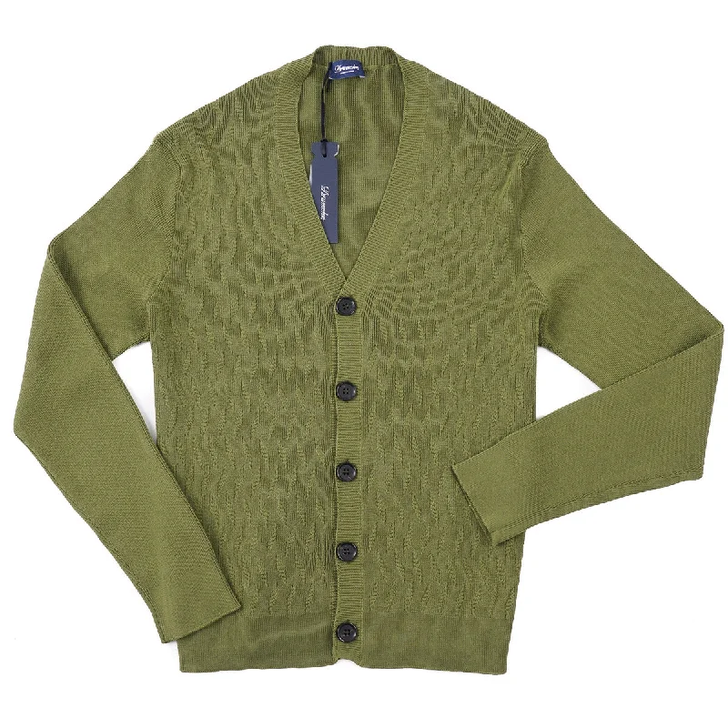 Weekend Shopping Made Better Drumohr Patterned Cotton Cardigan Sweater