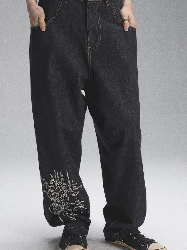 Take Advantage Loose Casual Original Color Printed Denim [s0000007904]
