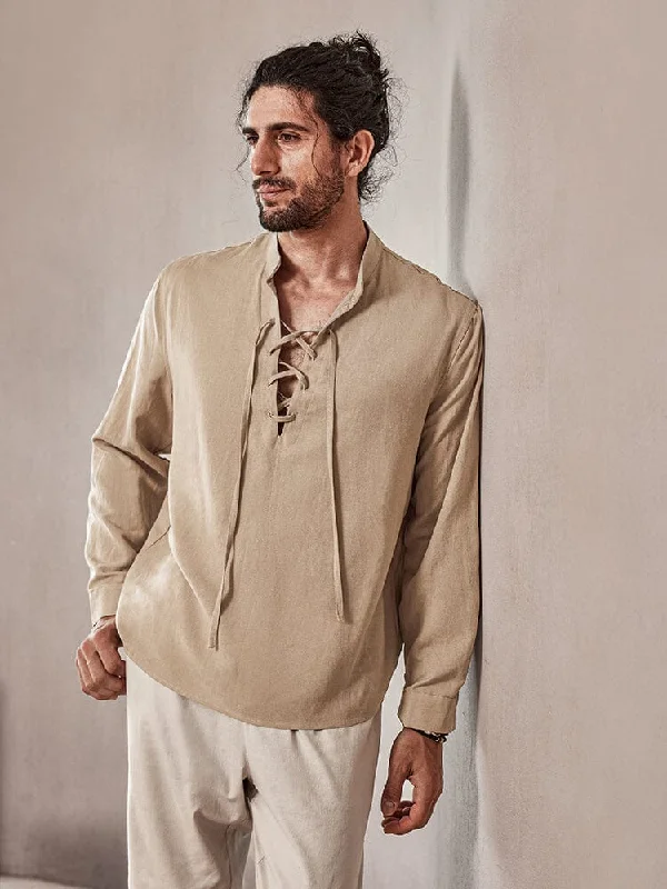 Doorbuster Deal Casual Drawstring Linen Blend Shirt