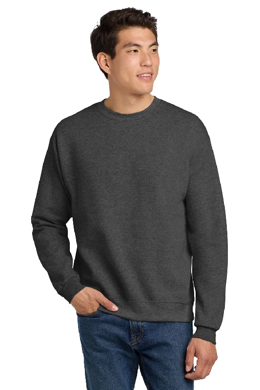Can't Be Beat Hanes Mens EcoSmart Print Pro XP Pill Resistant Fleece Crewneck Sweatshirt - Heather Charcoal Grey