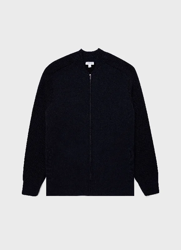 Warehouse Sale Men's Double Faced Bomber Jacket in Navy