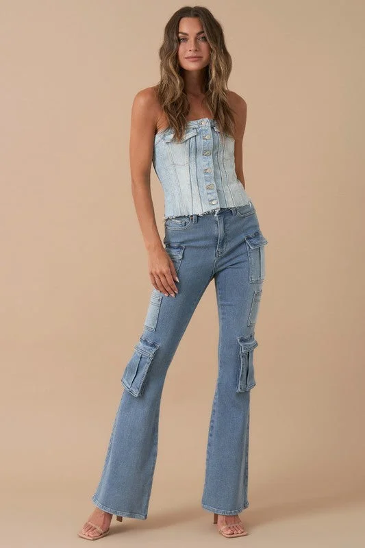 Weekend-Only Price Drops High Rise Cargo Boot Jeans