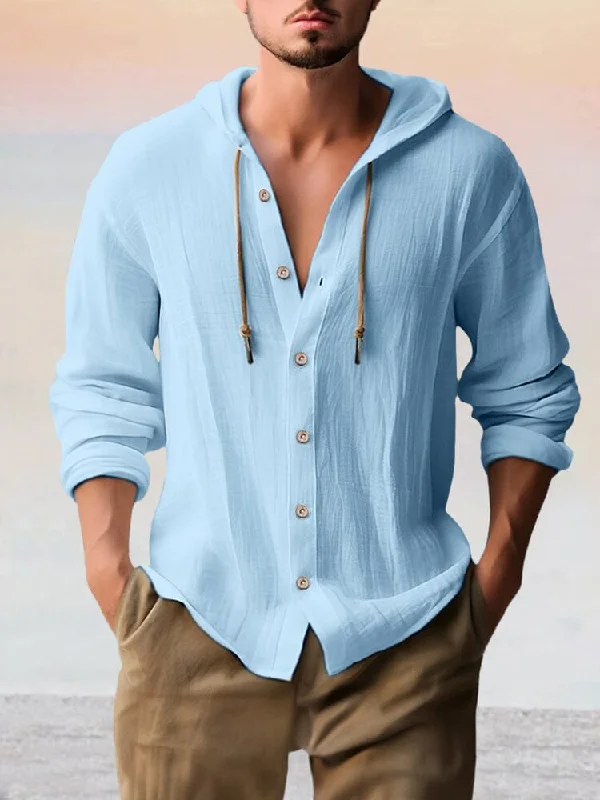 Discount Extravaganza Casual Cotton Linen Hooded Top