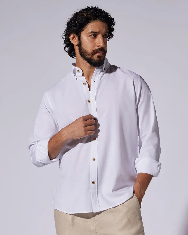 Epic Deals White Cotton Linen Shirt