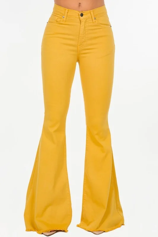 Weekend Deals That Thrill Bell Bottom in Mustard- Inseam 32